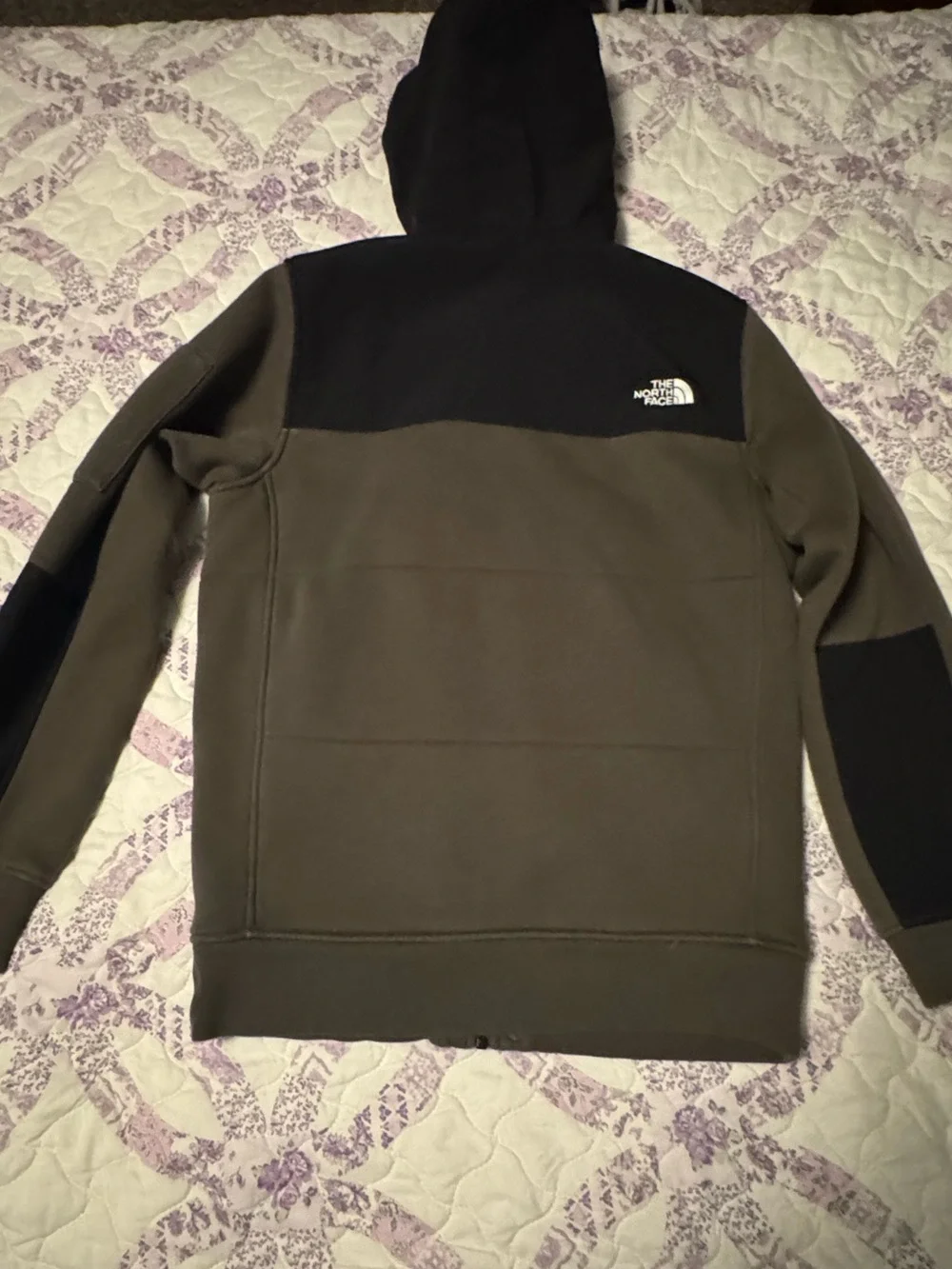 The North Face Olive Green & Black Hooded Windbreaker Jacket